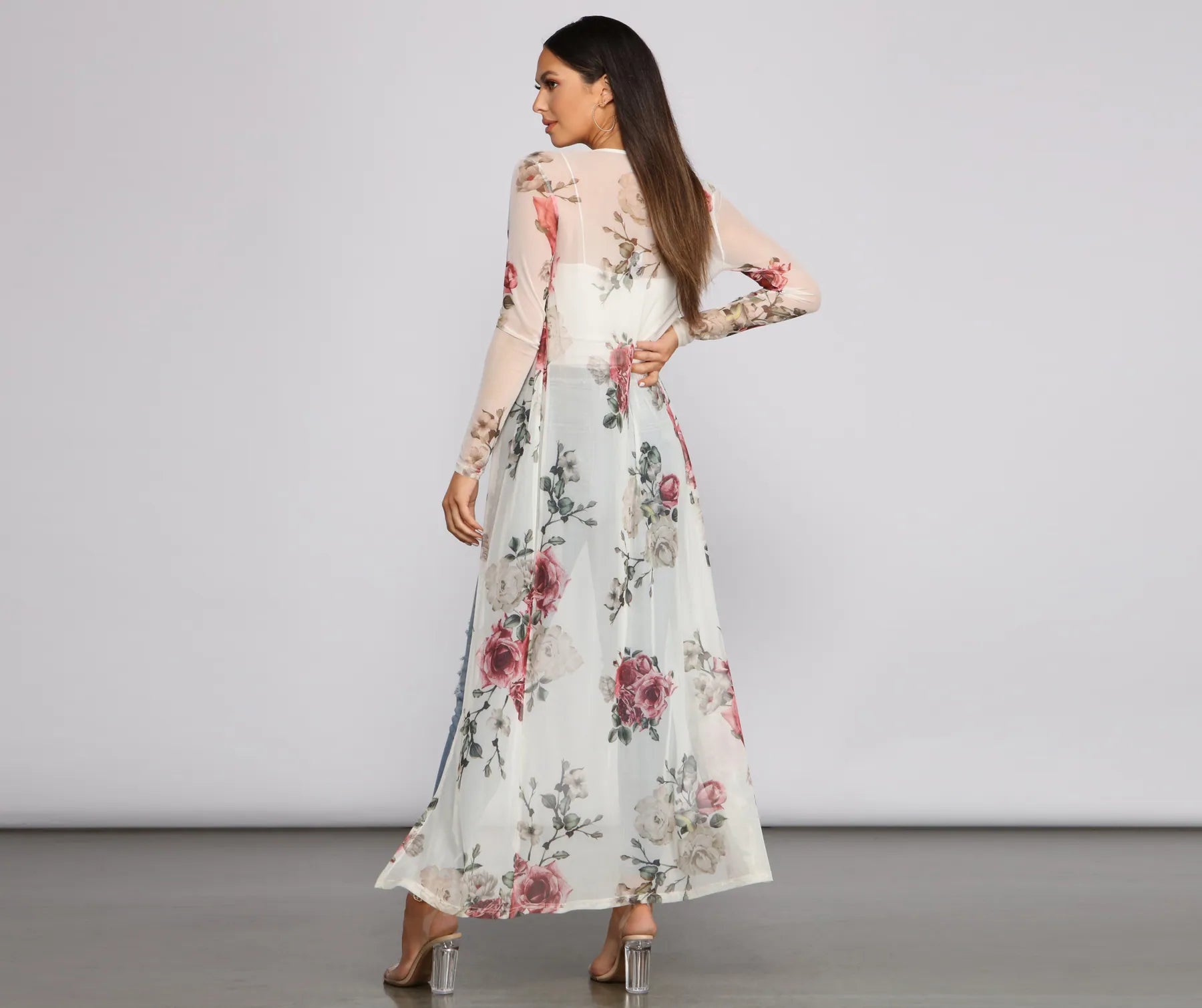 Flowy In Floral Mesh Duster - Image 2