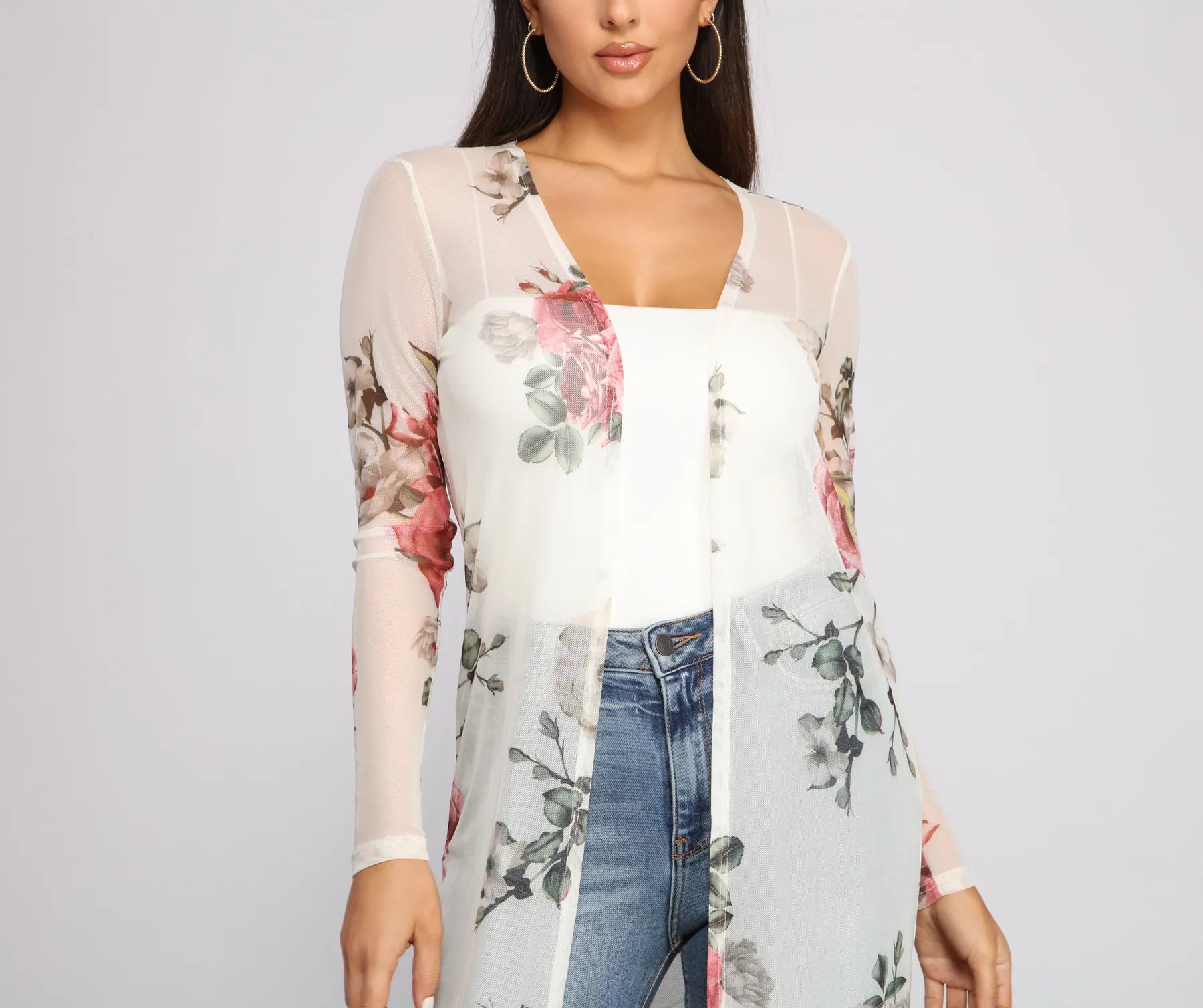 Flowy In Floral Mesh Duster - Image 3