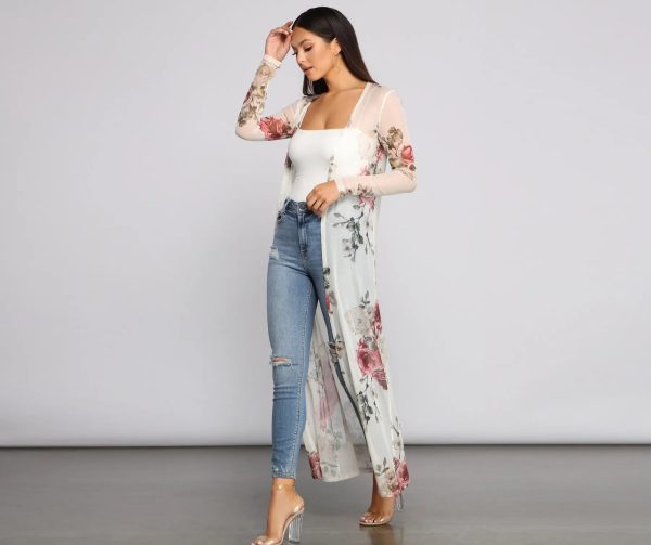 Flowy In Floral Mesh Duster - Image 4