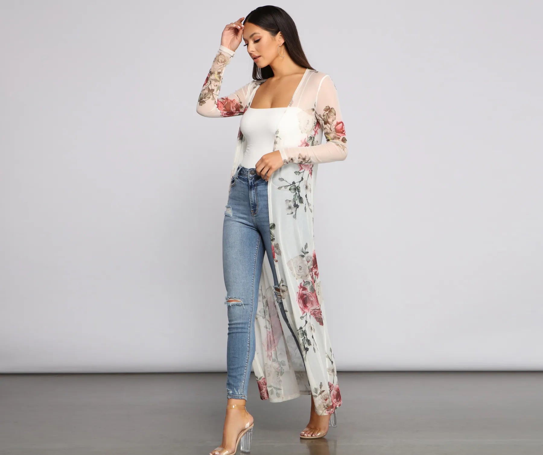 Flowy In Floral Mesh Duster - Image 4