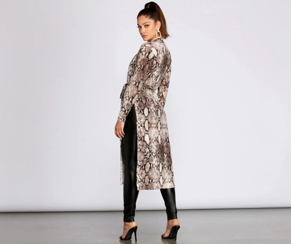 Slay All Day In Snake Print Duster - Image 2