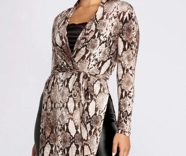 Slay All Day In Snake Print Duster - Image 3