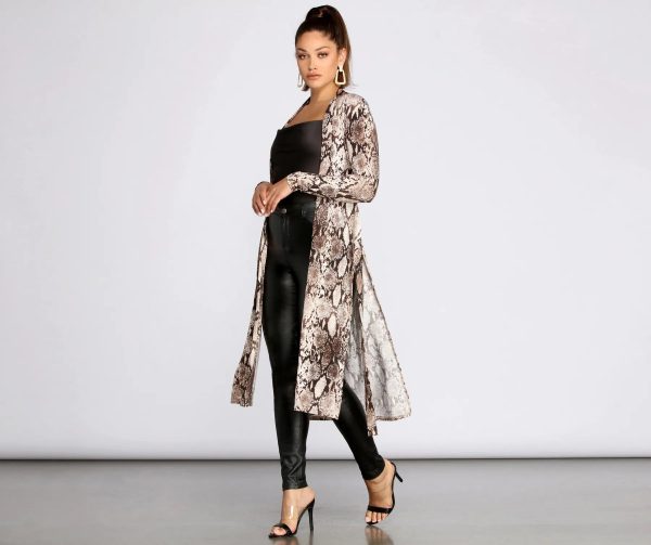 Slay All Day In Snake Print Duster - Image 4