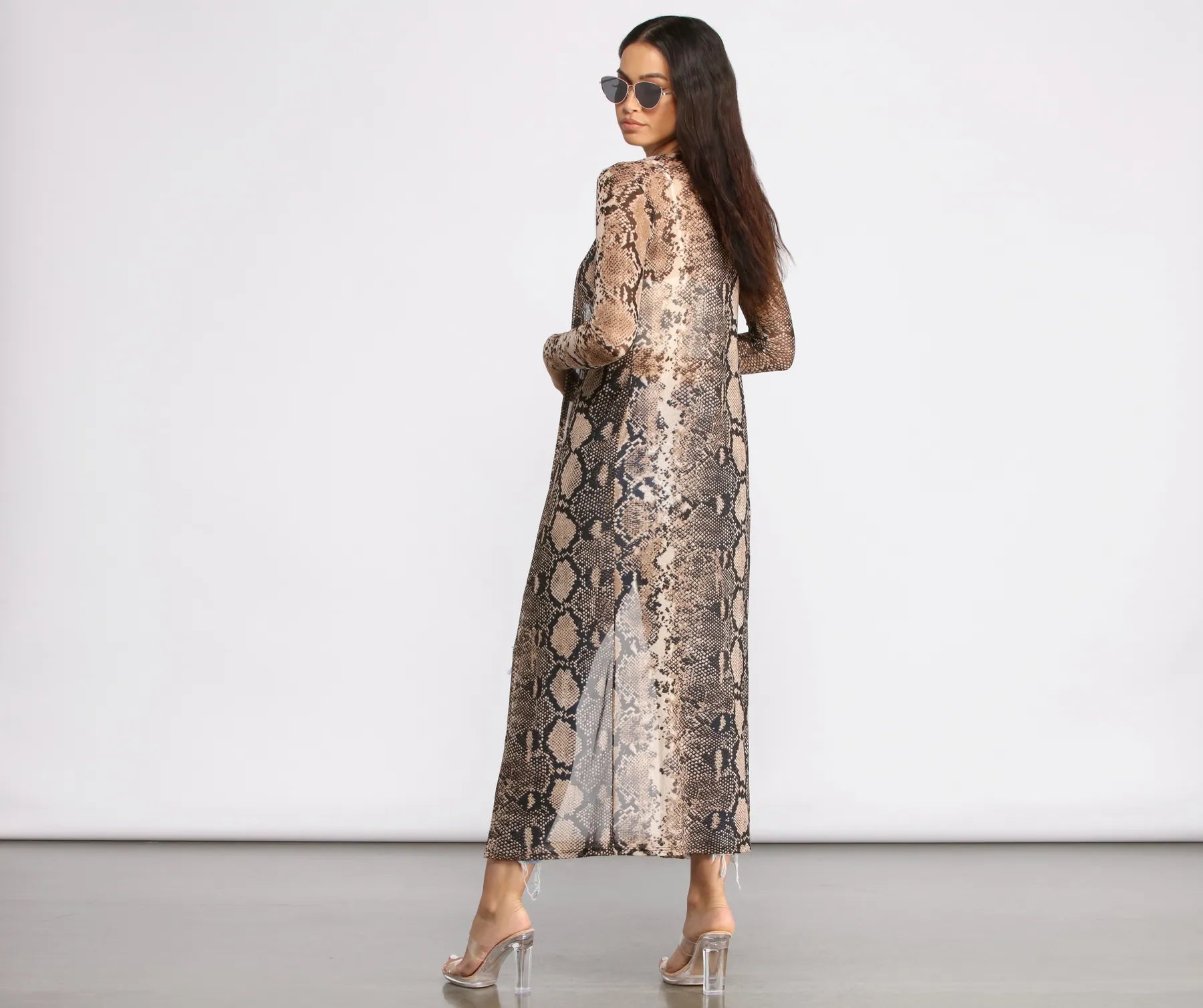 Snake Long Sleeve Mesh Duster - Image 2