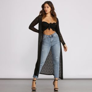 Flowy Long Sleeve Knit Duster