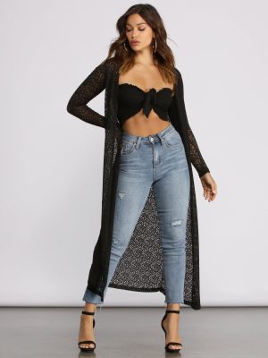 Flowy Long Sleeve Knit Duster
