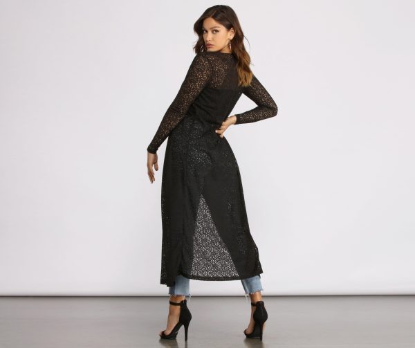 Flowy Long Sleeve Knit Duster - Image 2