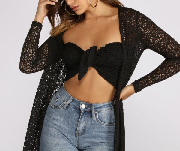 Flowy Long Sleeve Knit Duster - Image 3