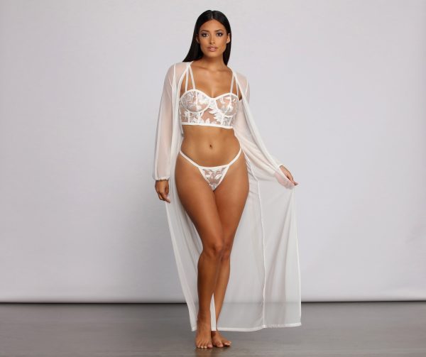 Chic And Sheer Mesh Belted Duster - Image 3
