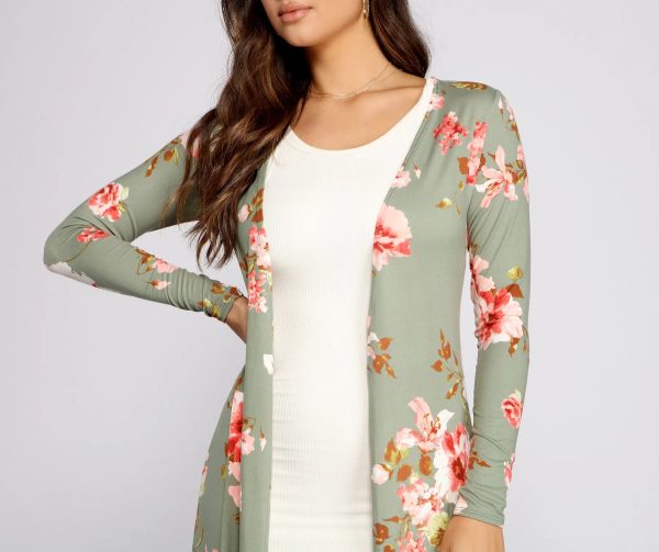 Floral Passion Long Knit Duster - Image 2