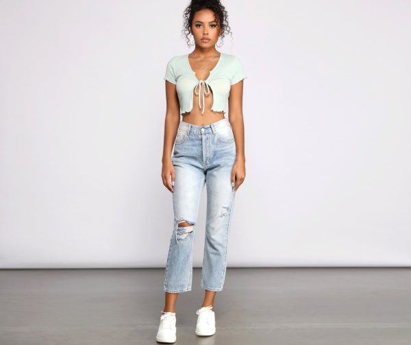 Totally Fab Ribbed Cropped Cardigan - Image 4