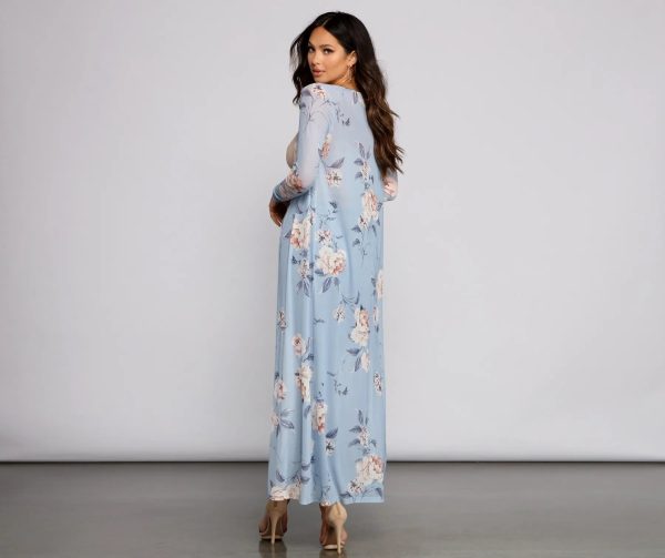 Floral Beauty Mesh Long Sleeve Duster - Image 2