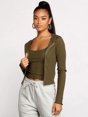 Frilled and Flirty Ribbed Cardigan