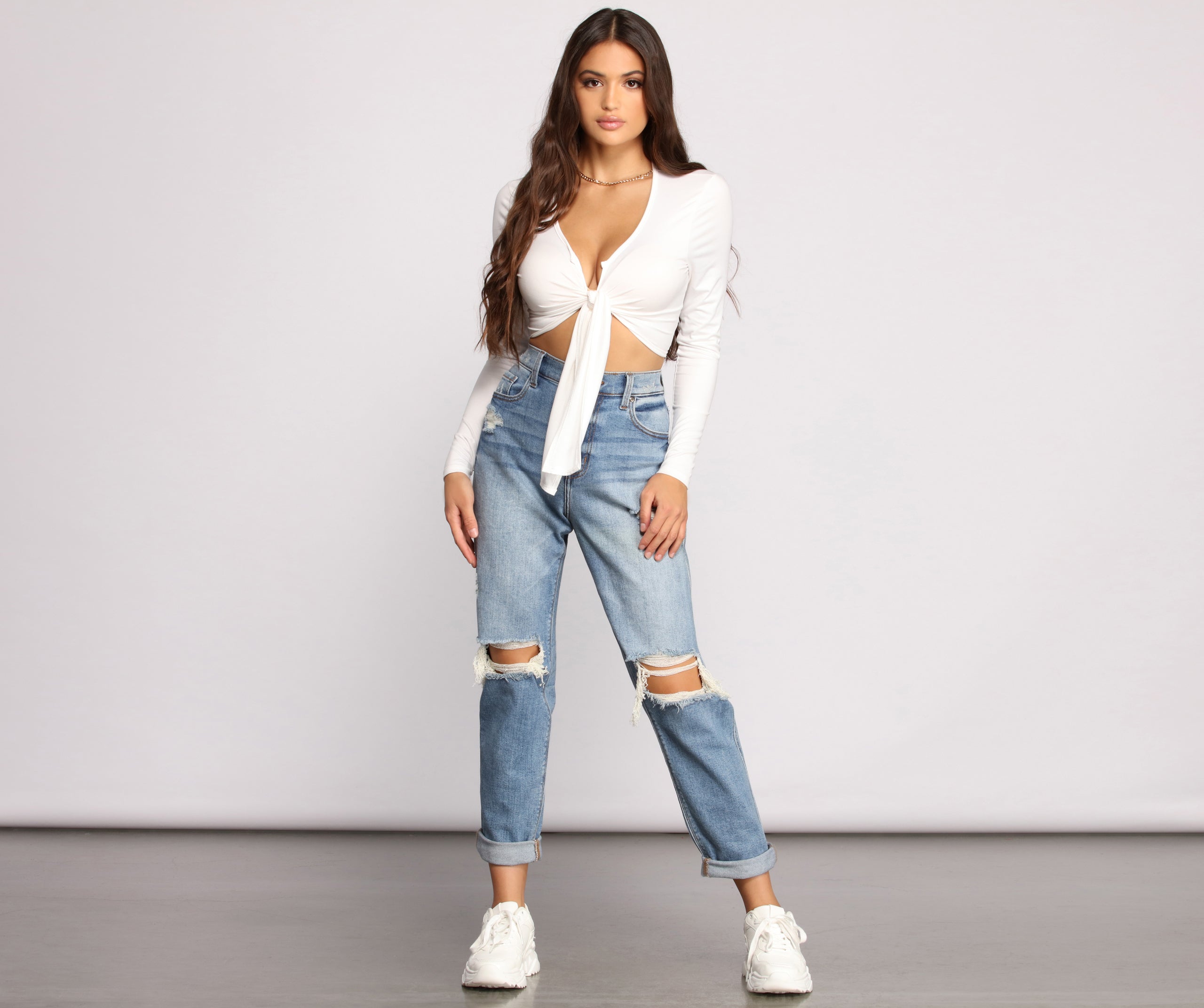 Falling For Basics Tie-Front Top - Image 3