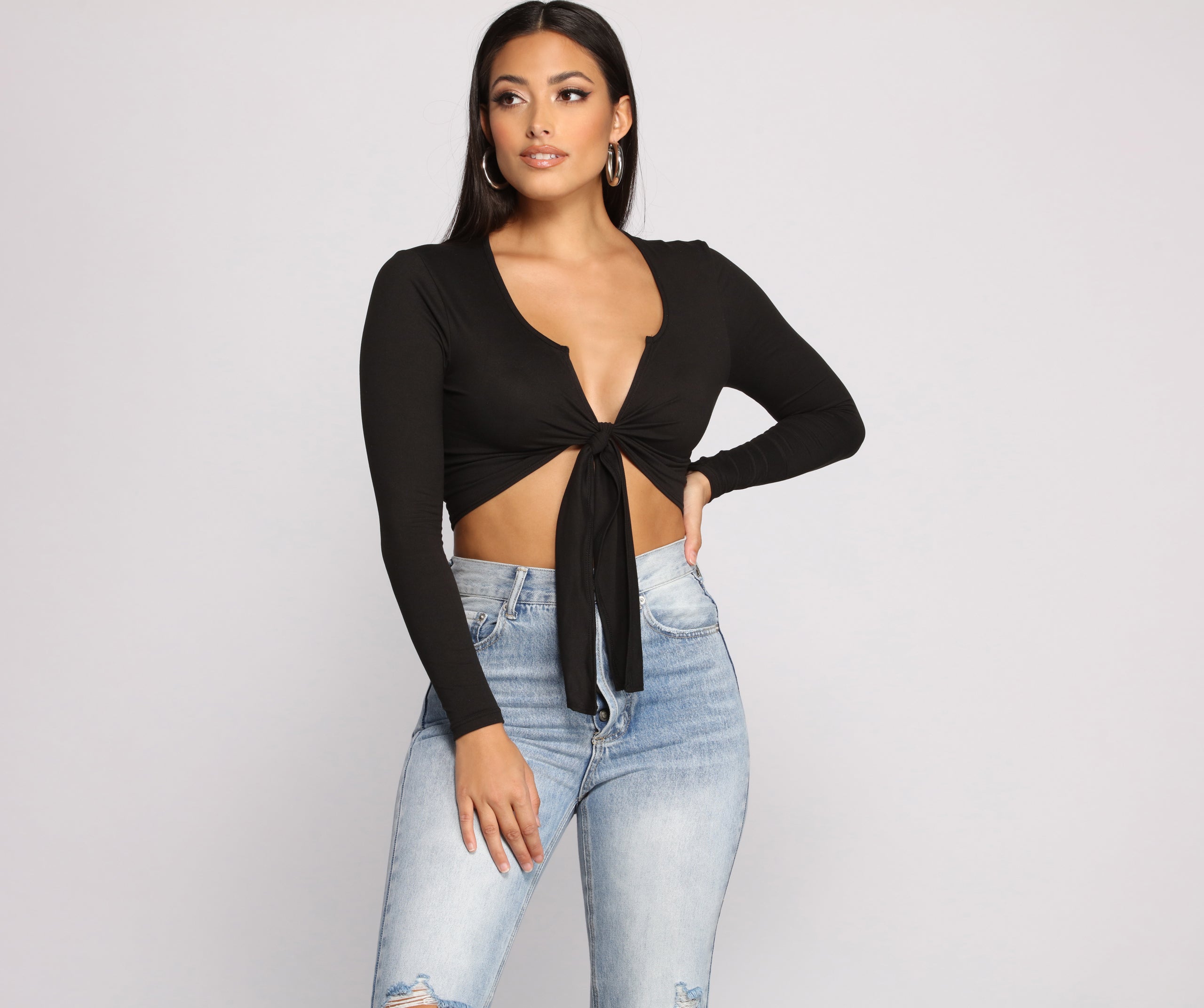 Falling For Basics Tie-Front Top - Image 5