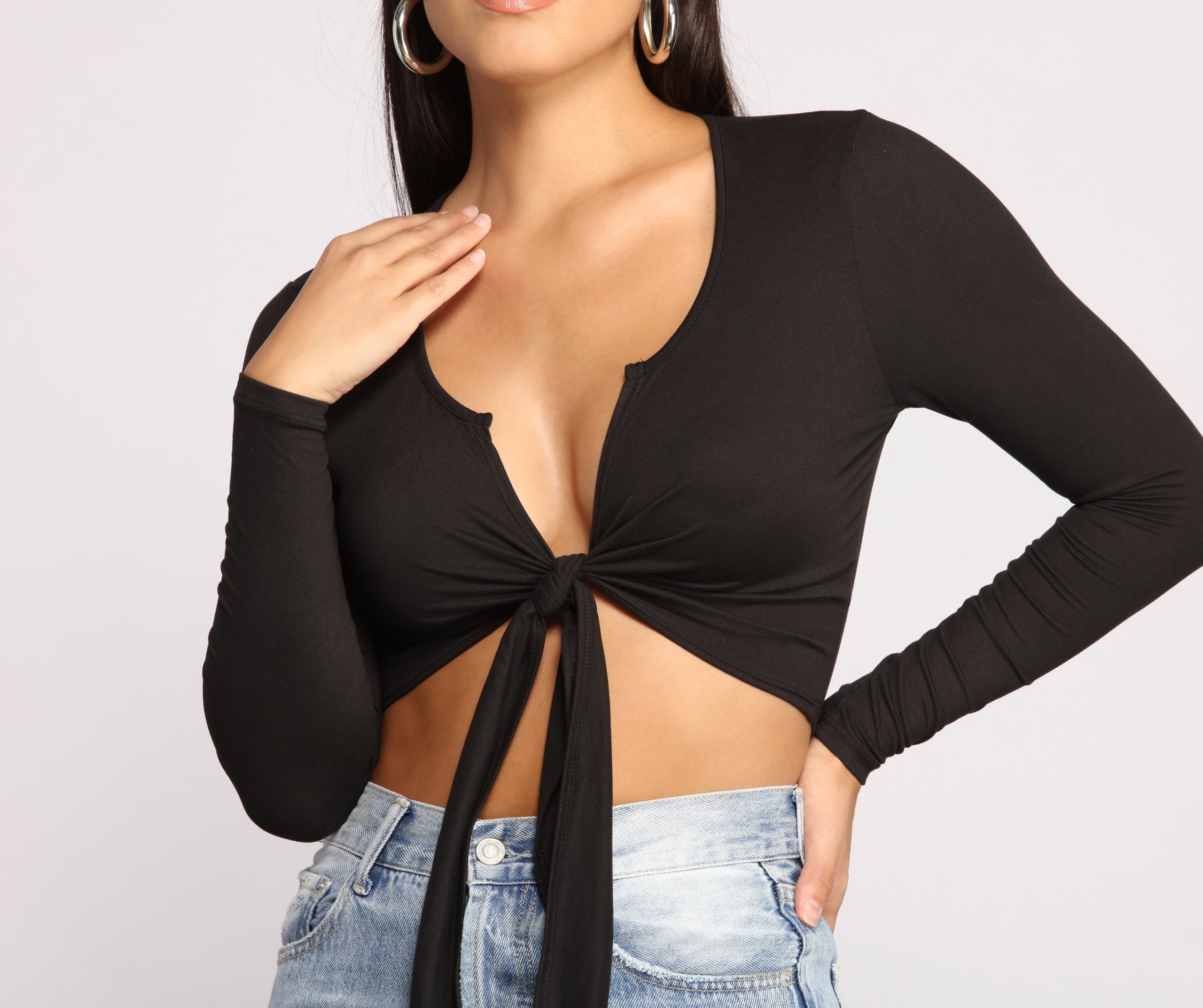 Falling For Basics Tie-Front Top - Image 7
