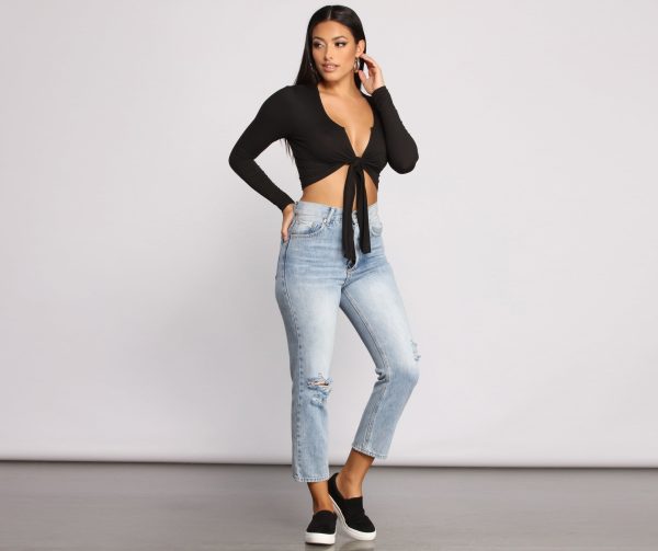 Falling For Basics Tie-Front Top - Image 6