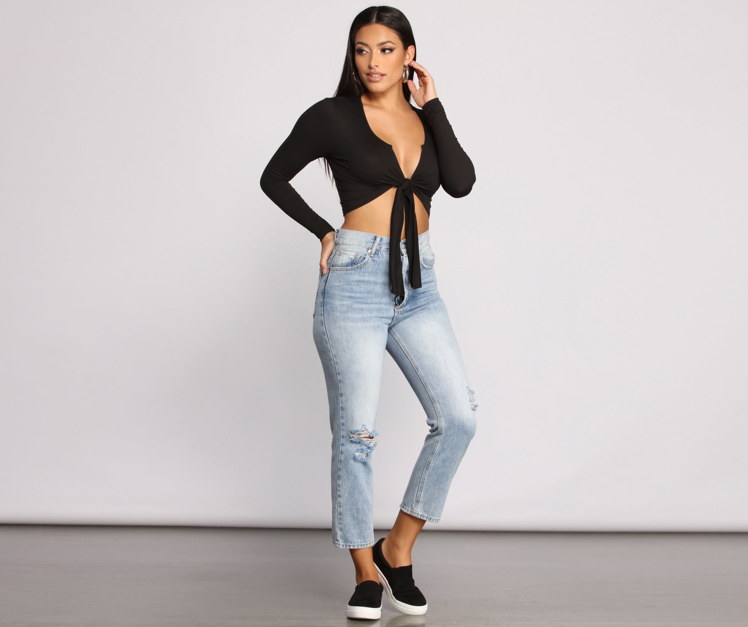 Falling For Basics Tie-Front Top - Image 6