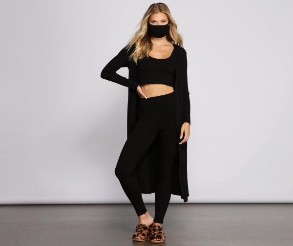 Ribbed Knit Long Sleeve Duster - Image 4