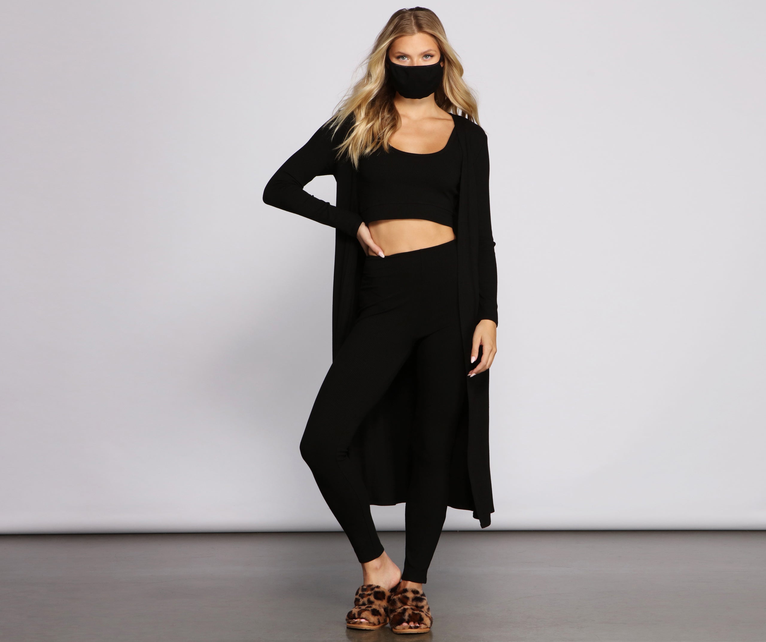 Ribbed Knit Long Sleeve Duster - Image 4
