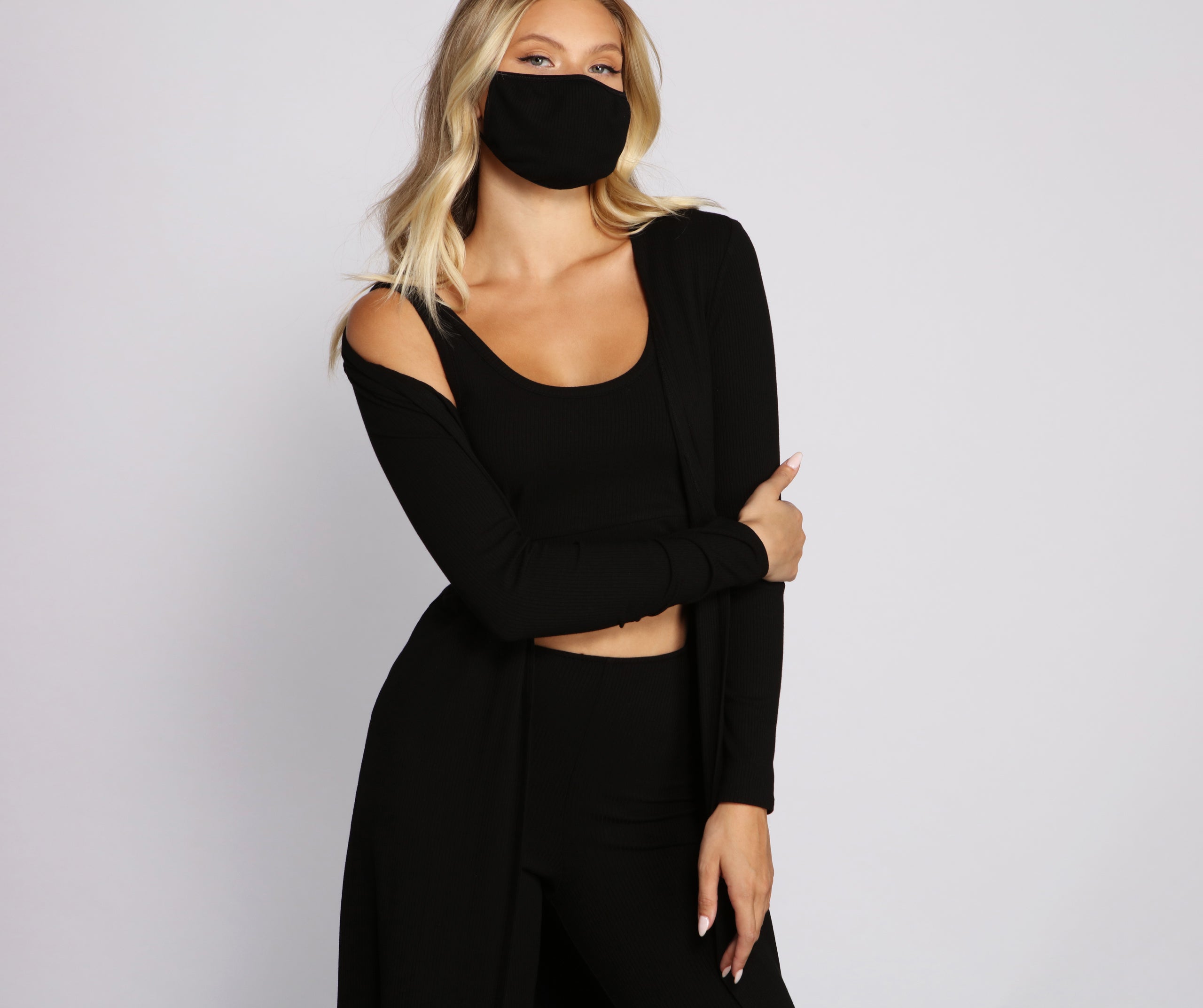 Ribbed Knit Long Sleeve Duster - Image 6