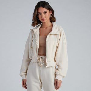 Casually Cozy Zip Front Jacket