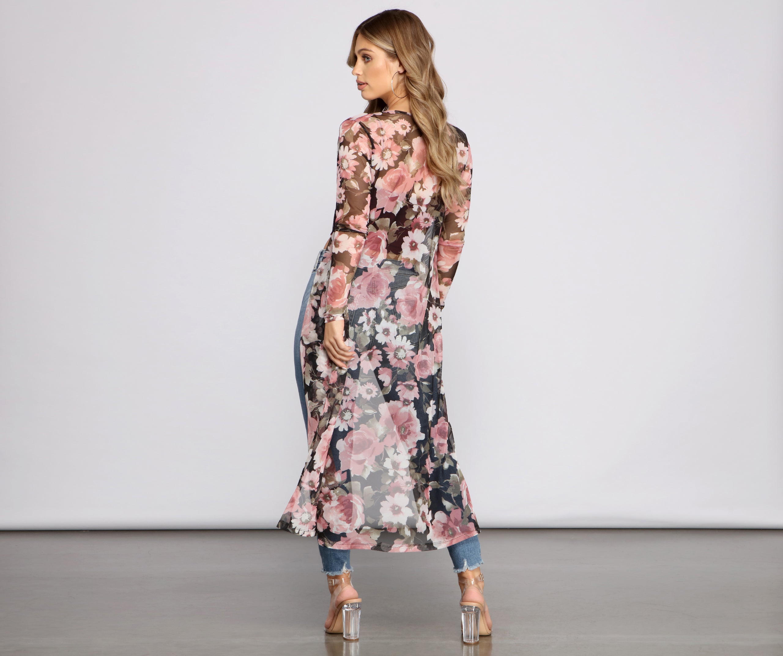 Flirty Floral Mesh Duster - Image 2