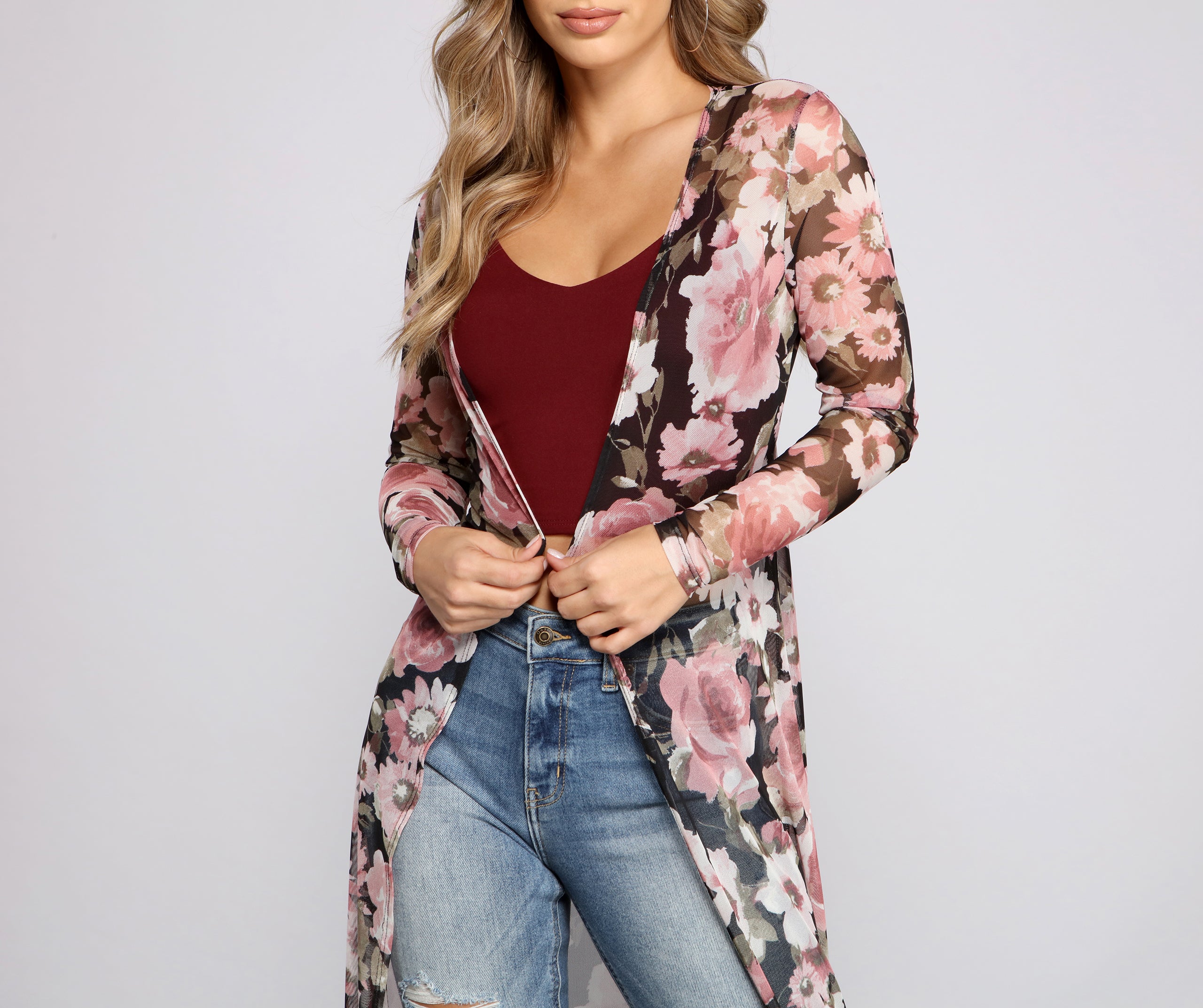 Flirty Floral Mesh Duster - Image 3