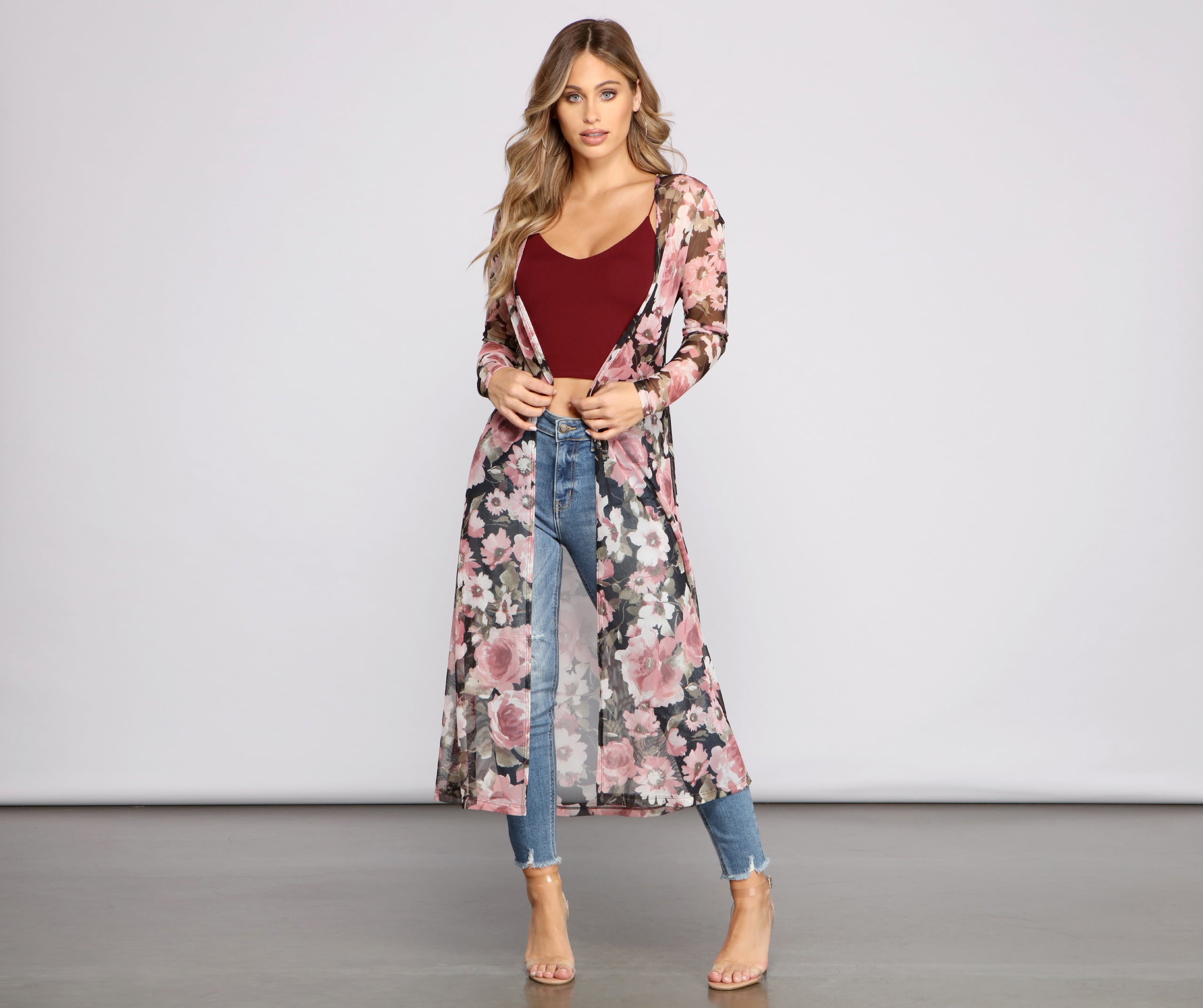 Flirty Floral Mesh Duster - Image 4
