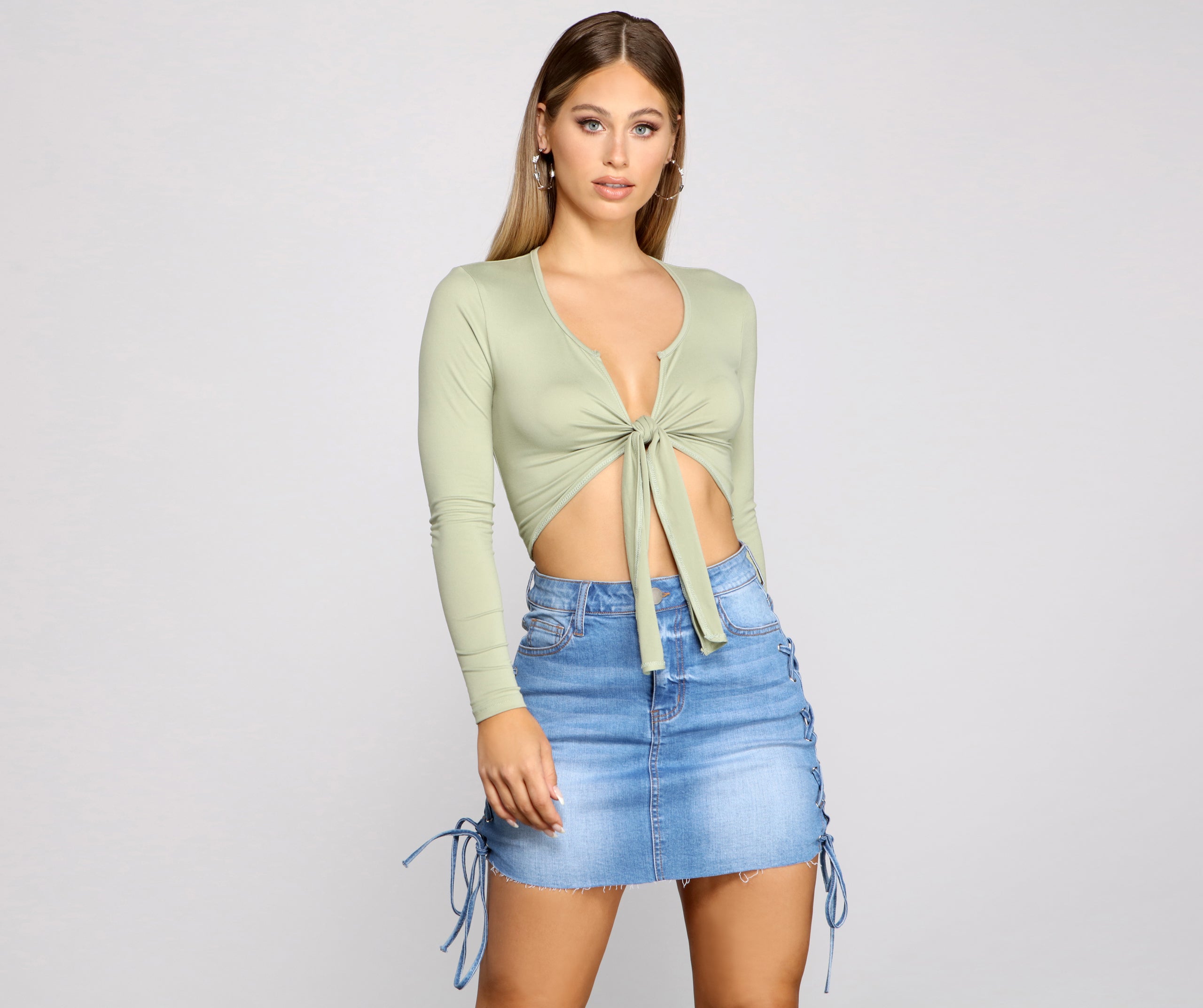 Falling For Basics Tie-Front Top - Image 10