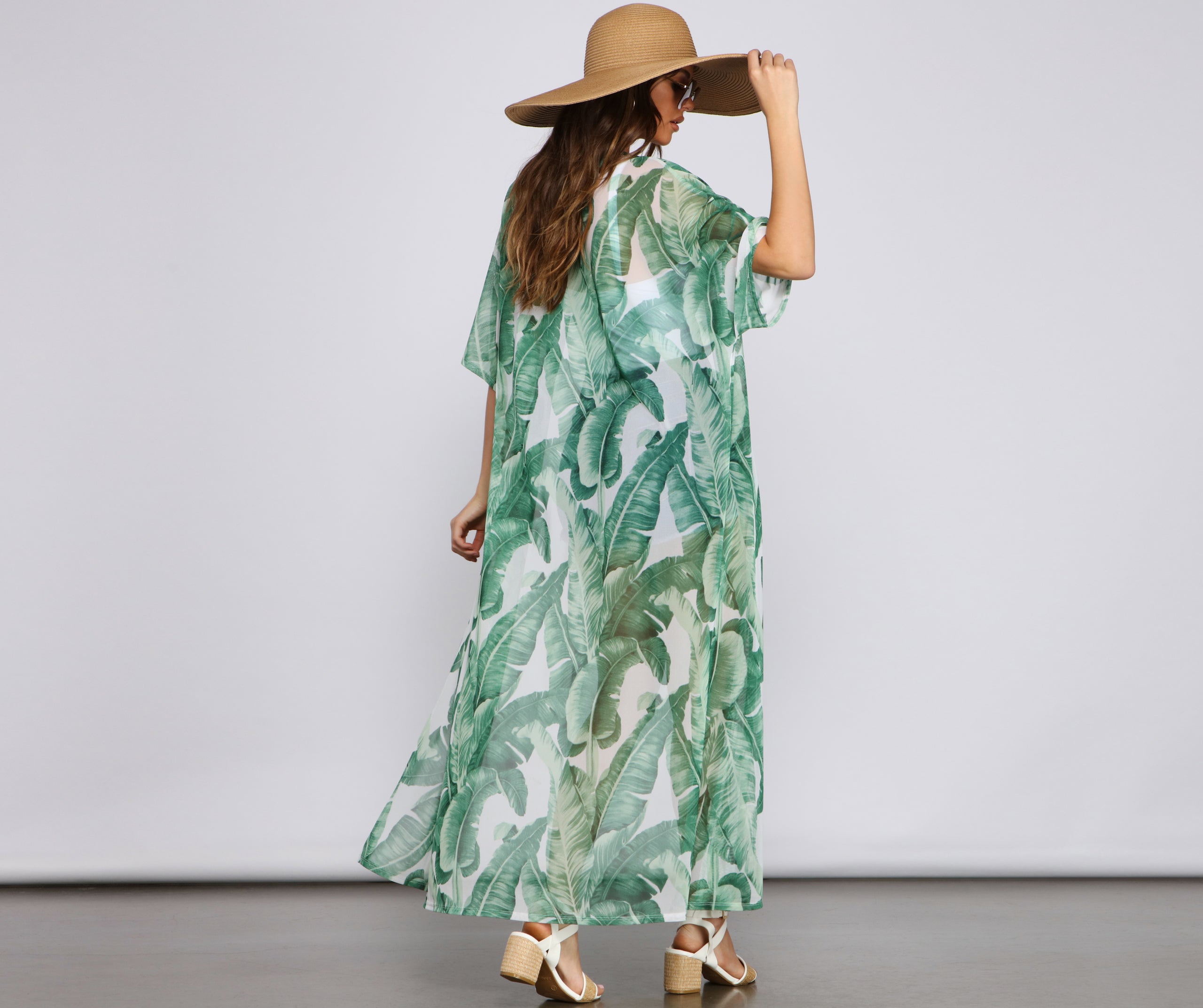 Miss Jetsetter Tropical Mesh Duster - Image 2