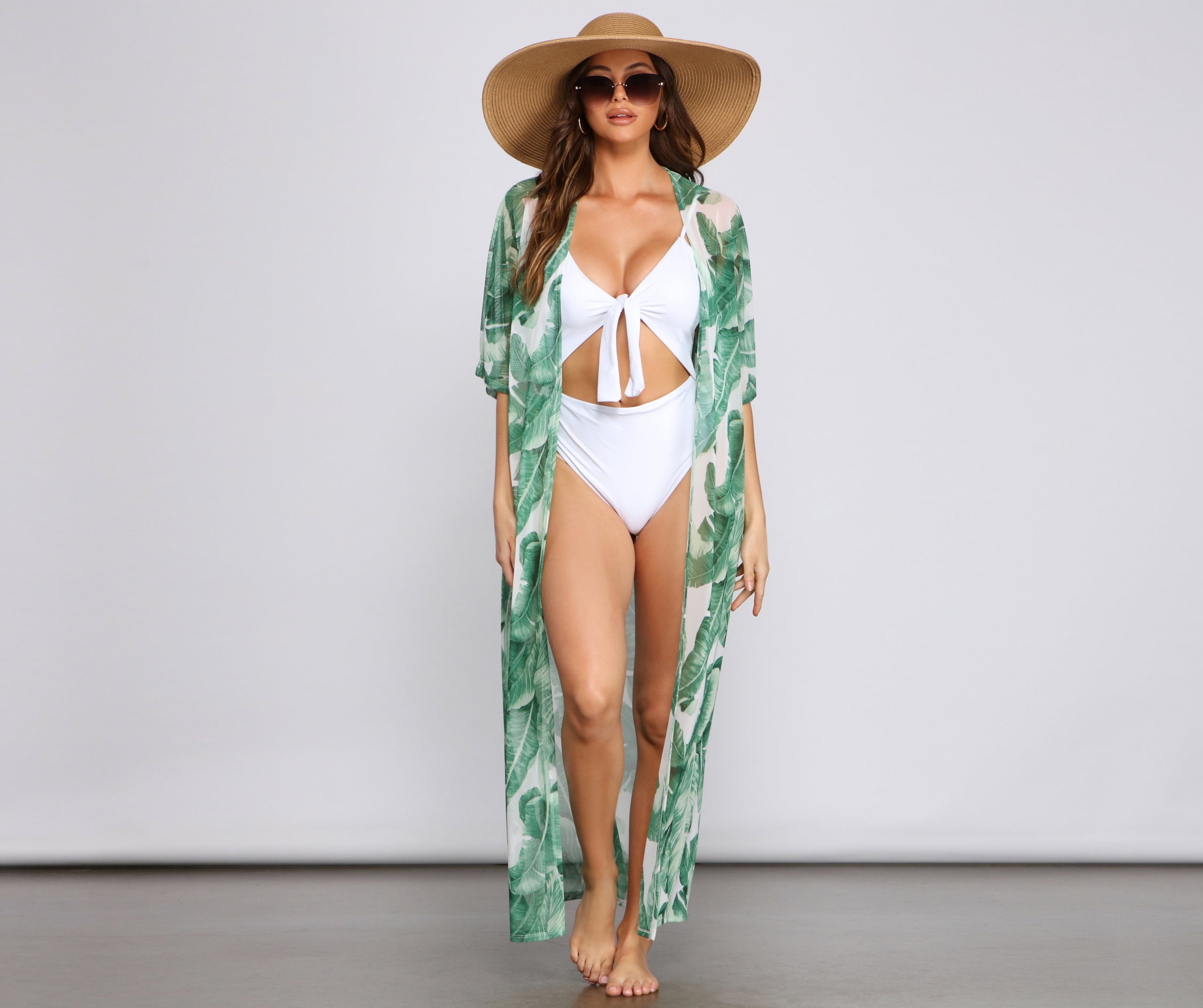 Miss Jetsetter Tropical Mesh Duster - Image 3