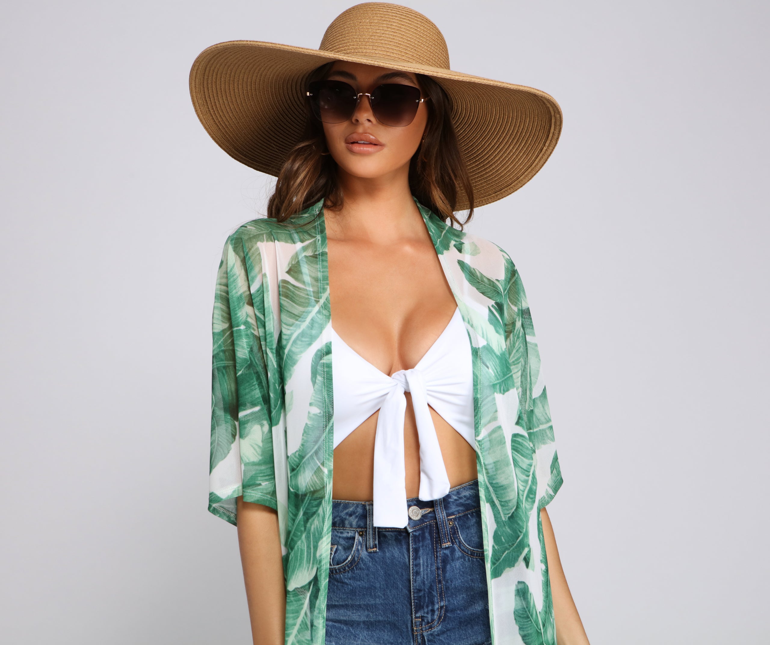Miss Jetsetter Tropical Mesh Duster - Image 4