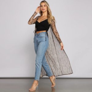 Stylish Moment Snake Mesh Duster