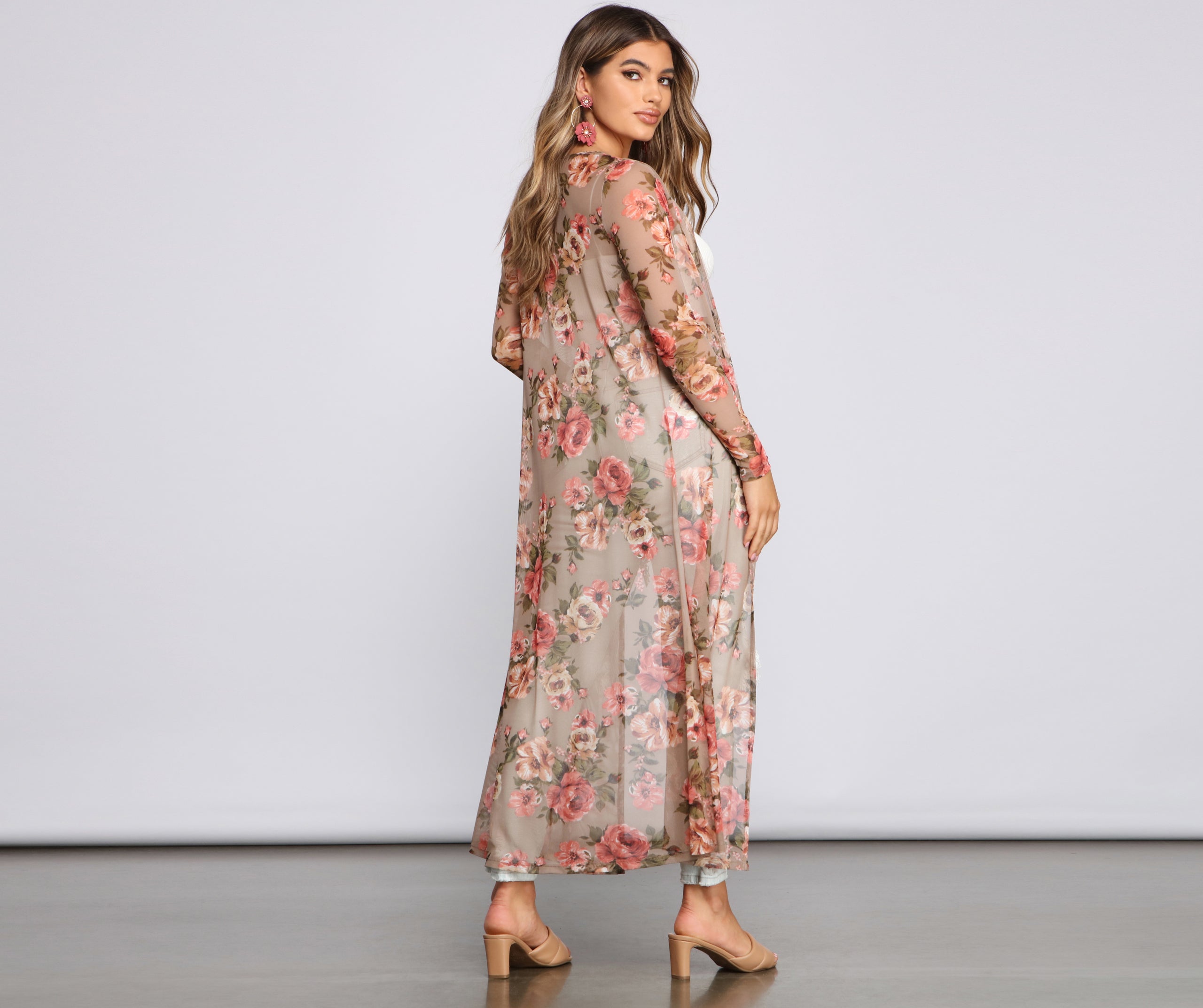 Sweet Floral Mesh Duster - Image 2