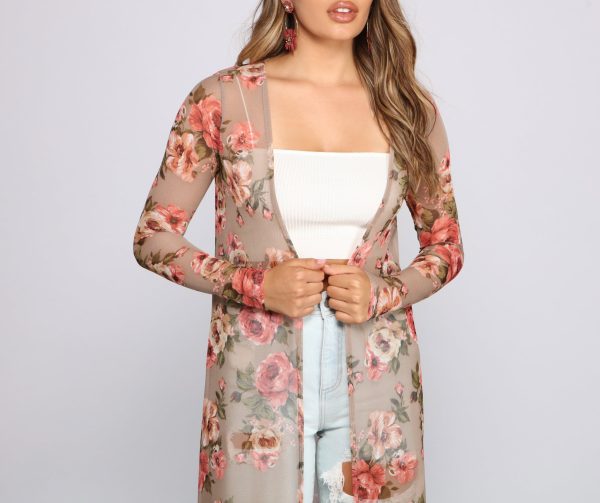 Sweet Floral Mesh Duster - Image 3