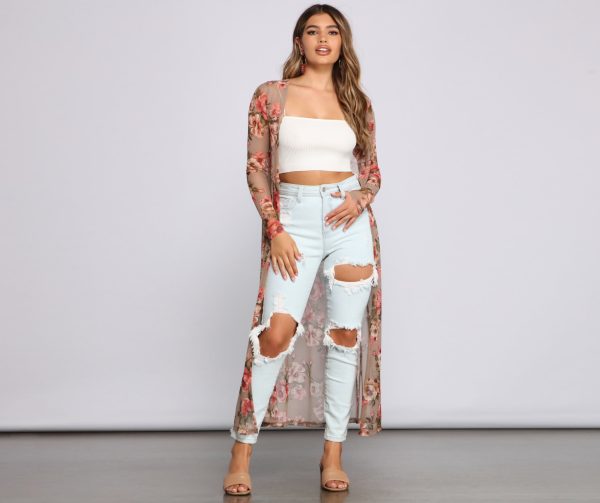 Sweet Floral Mesh Duster - Image 4