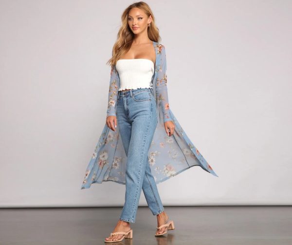 Fresh And Flirty Floral Mesh Duster - Image 3