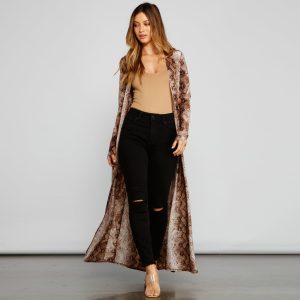 Stylish And Sassy Snake Knit Duster