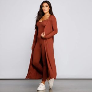 Classically Chic Brushed Knit Duster