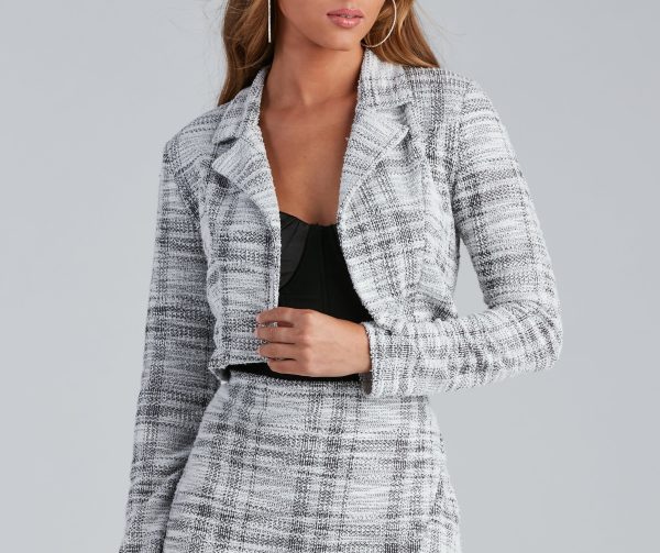 Perfectly Posh Tweed Plaid Blazer - Image 3