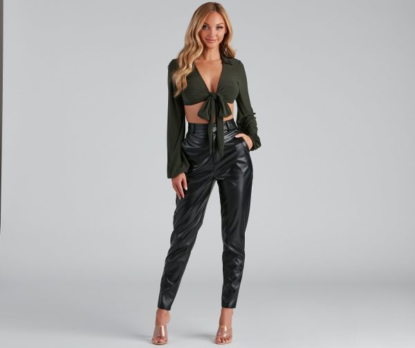 Collared Fun Tie Front Top - Image 8