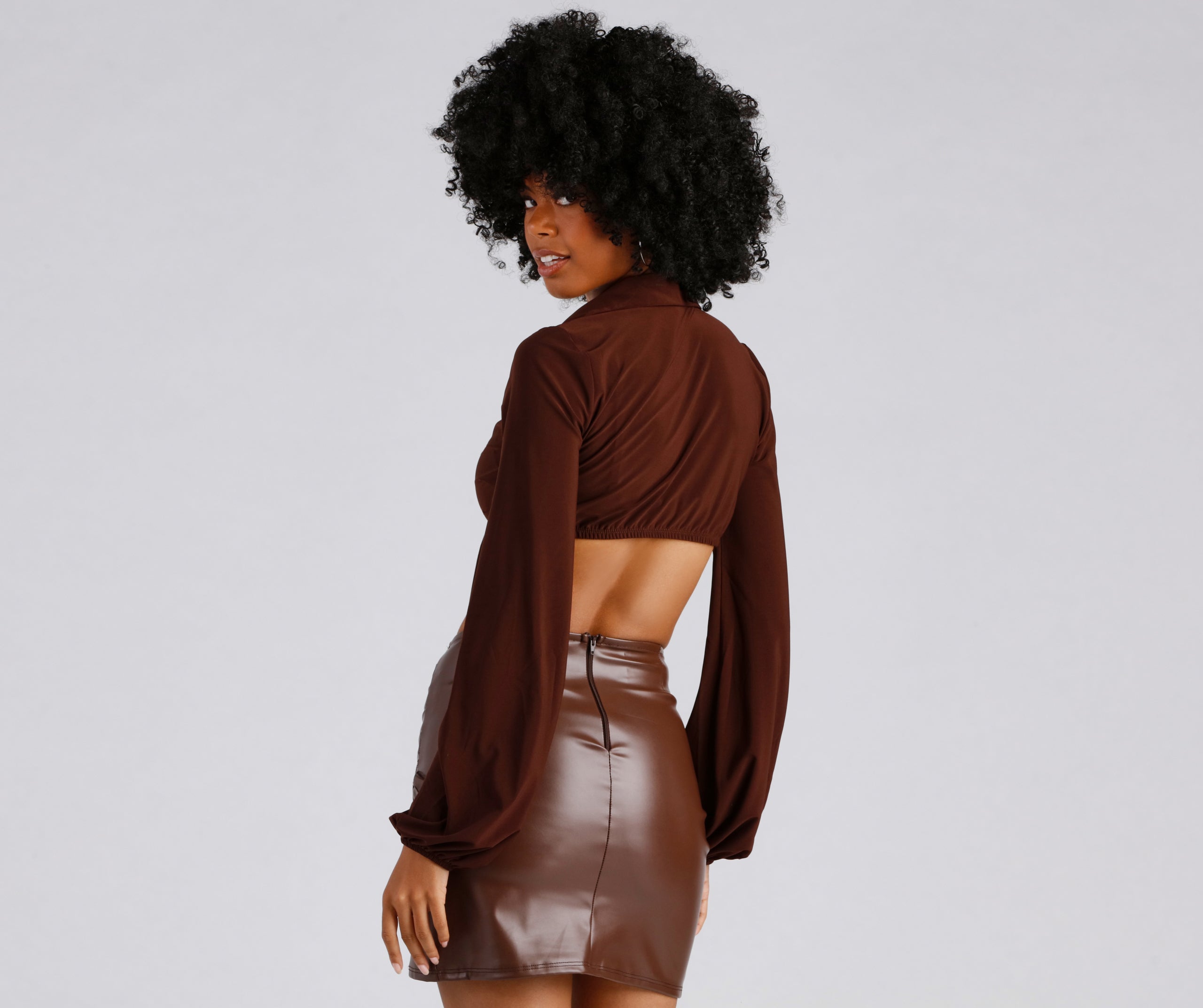 Collared Fun Tie Front Top - Image 2