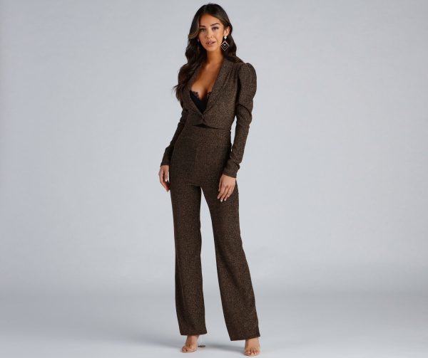Party-Ready Metallic Glitter Blazer - Image 4