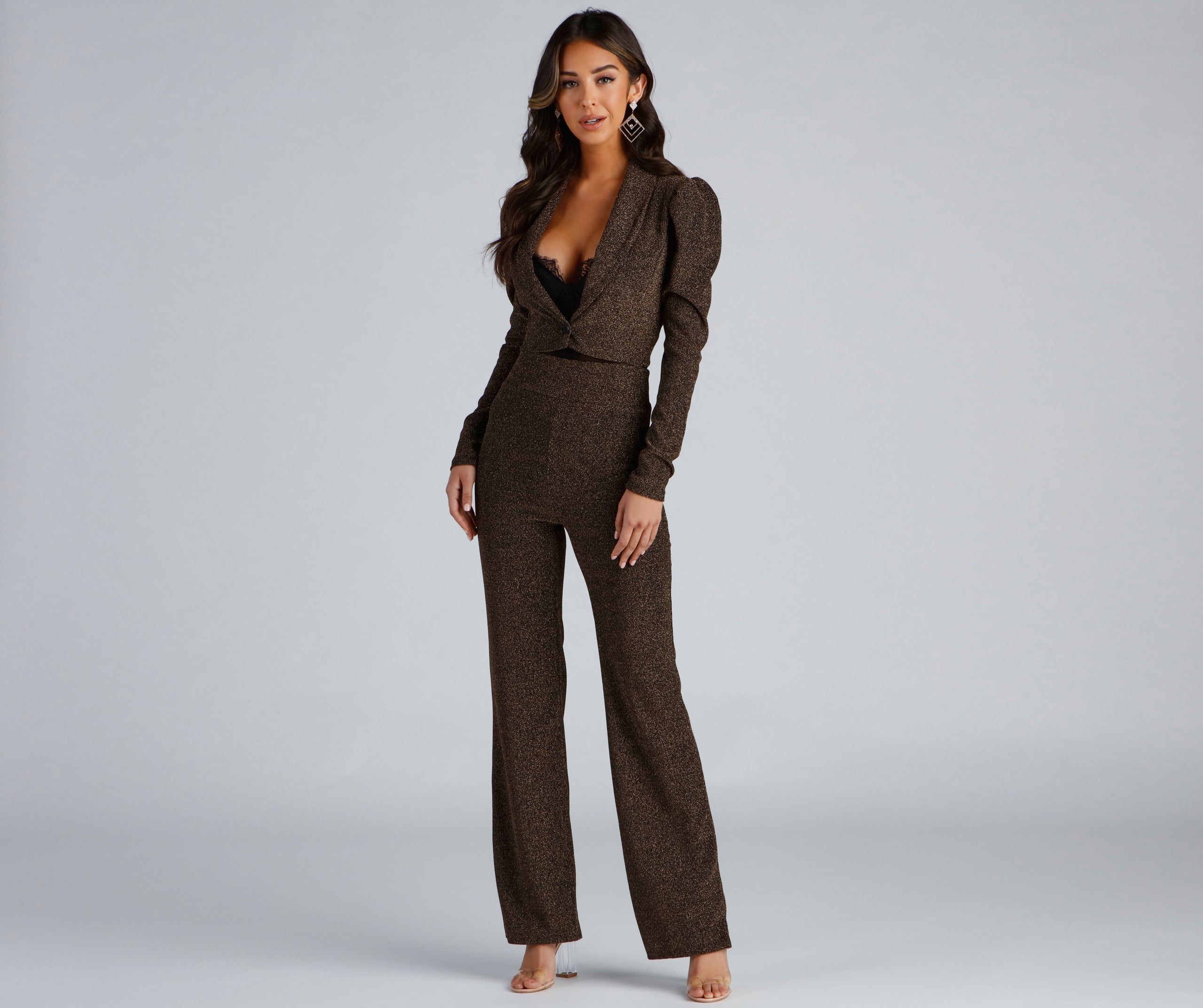 Party-Ready Metallic Glitter Blazer - Image 4