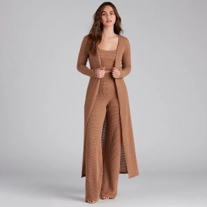 Trendy Textures Long Sleeve Duster