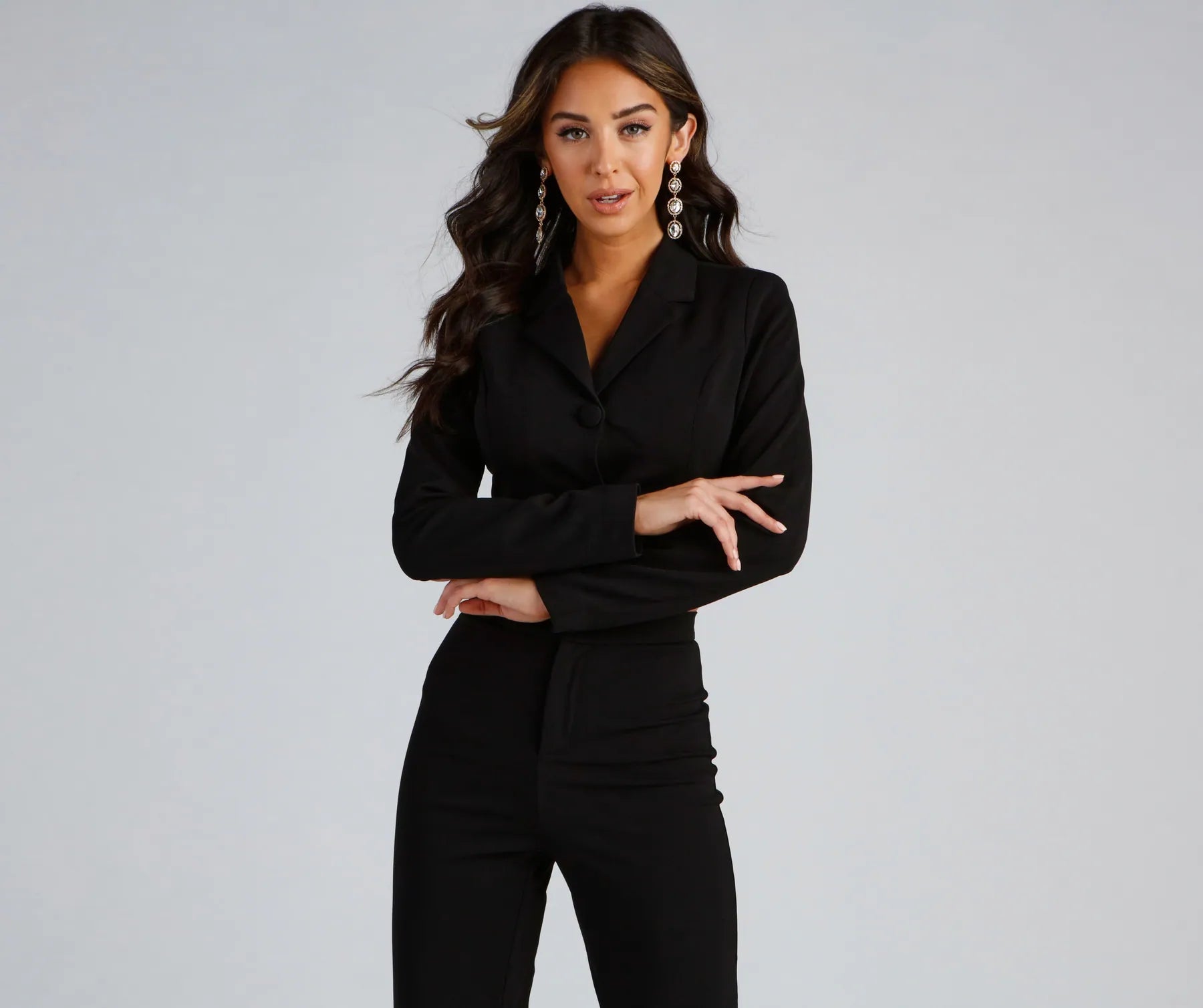 Major Boss Babe Cropped Crepe Blazer - Image 4