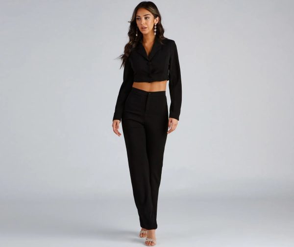 Major Boss Babe Cropped Crepe Blazer - Image 5
