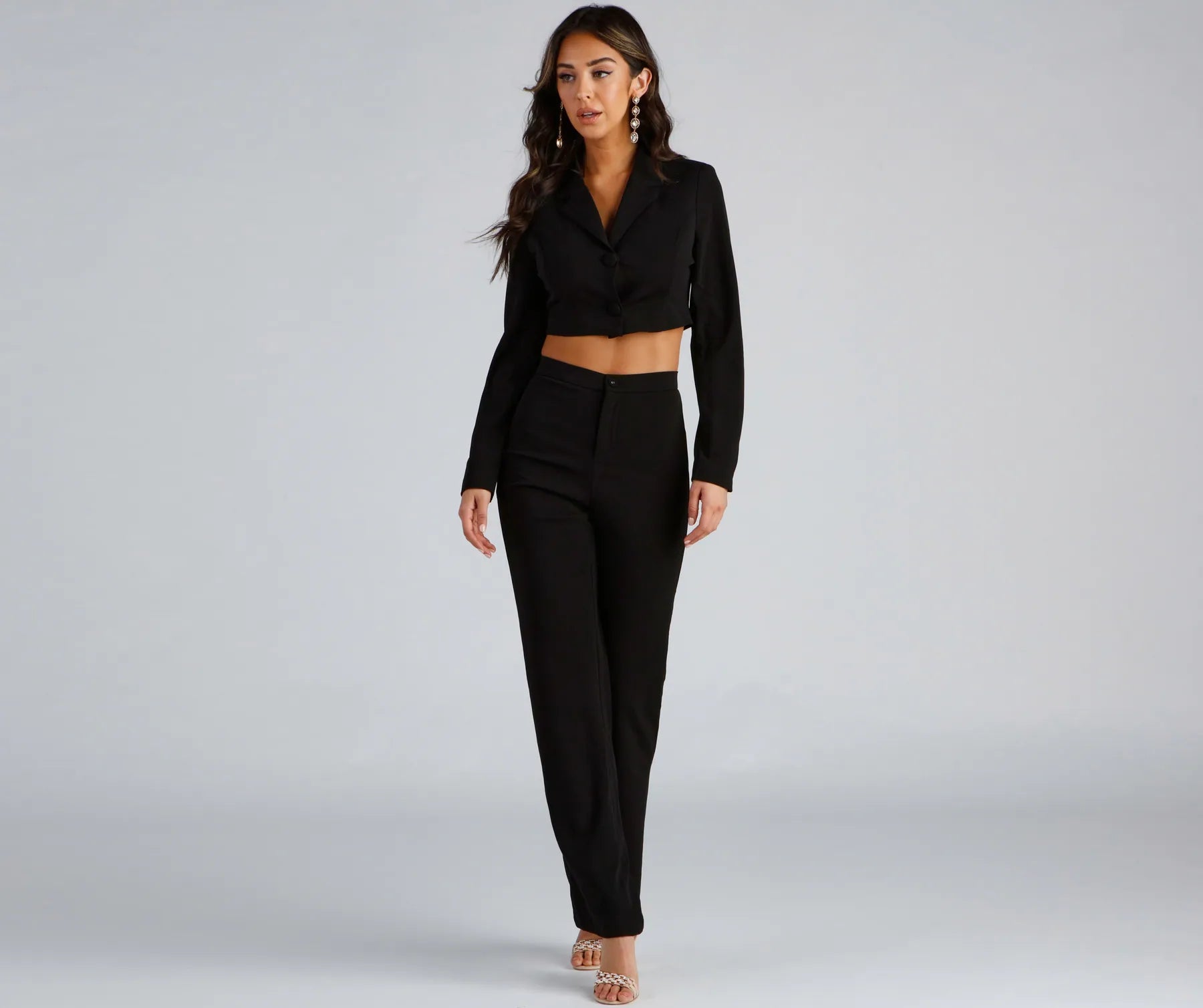 Major Boss Babe Cropped Crepe Blazer - Image 5