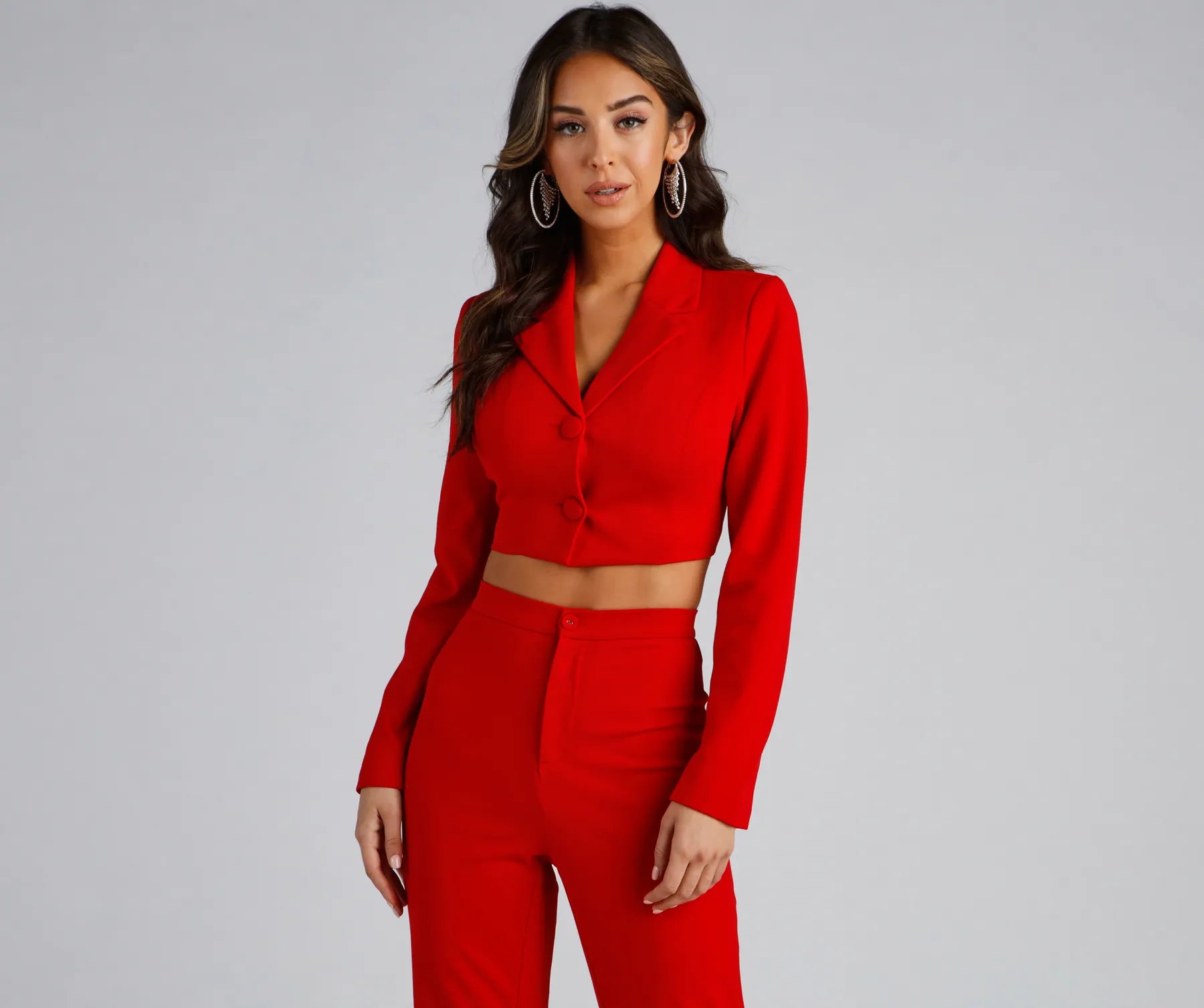 Major Boss Babe Cropped Crepe Blazer - Image 6